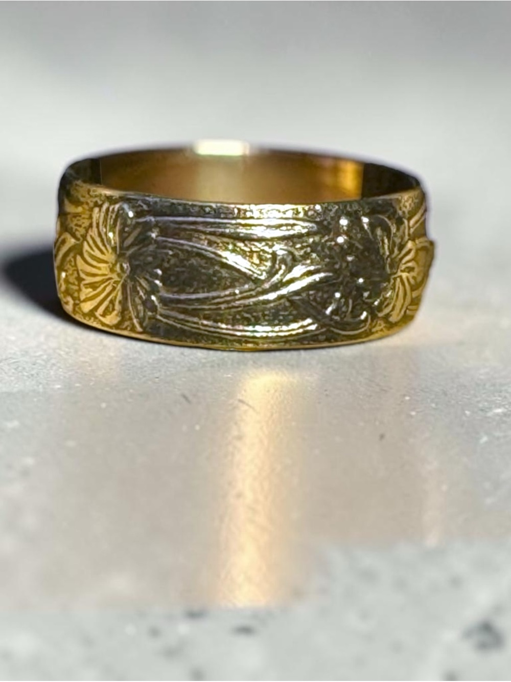 Silver Purity Ring Wedding Band Women Medieval Wedding Ring Silver Flower Ring 9
